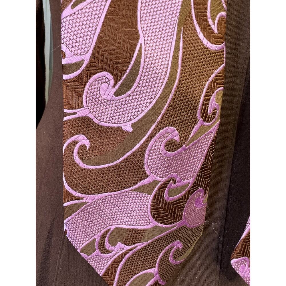 tie swirl groovy 1960s wide purple brown - Picture 5 of 8